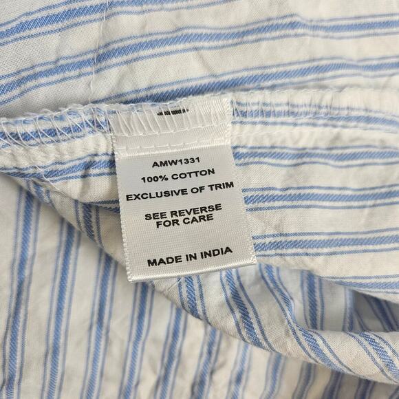 Allison Andrews 3/4 Bell Sleeve Lace Blue and White Striped Medium Sailor - Picture 8 of 9